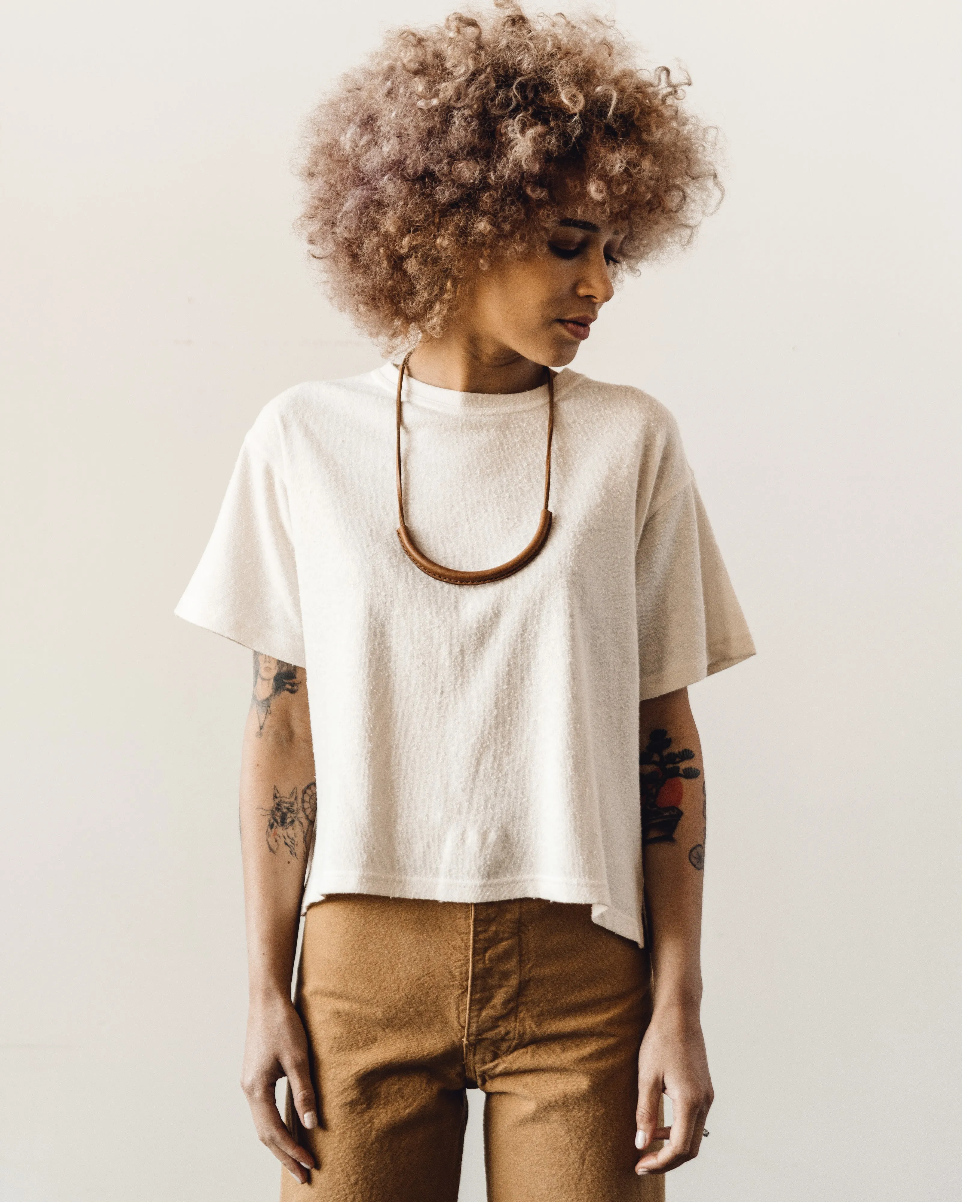 7115 Signature Textured Linen Tee, Off-White