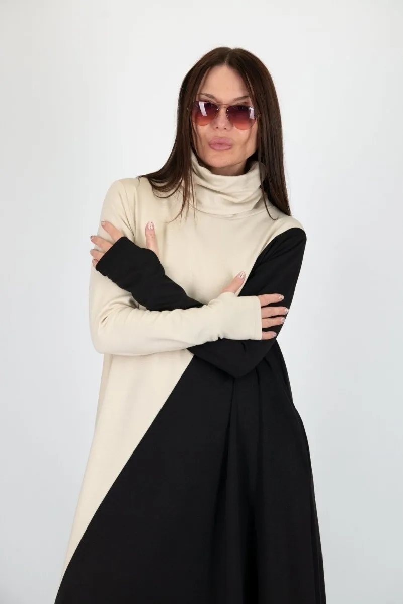 A Line Turtleneck Dress Vivian