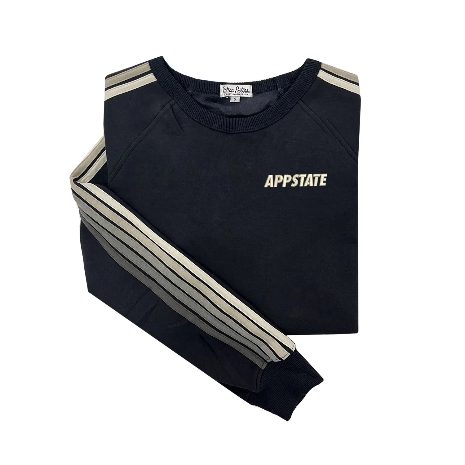 Appalachian State University Striped Crewneck Sweatshirt