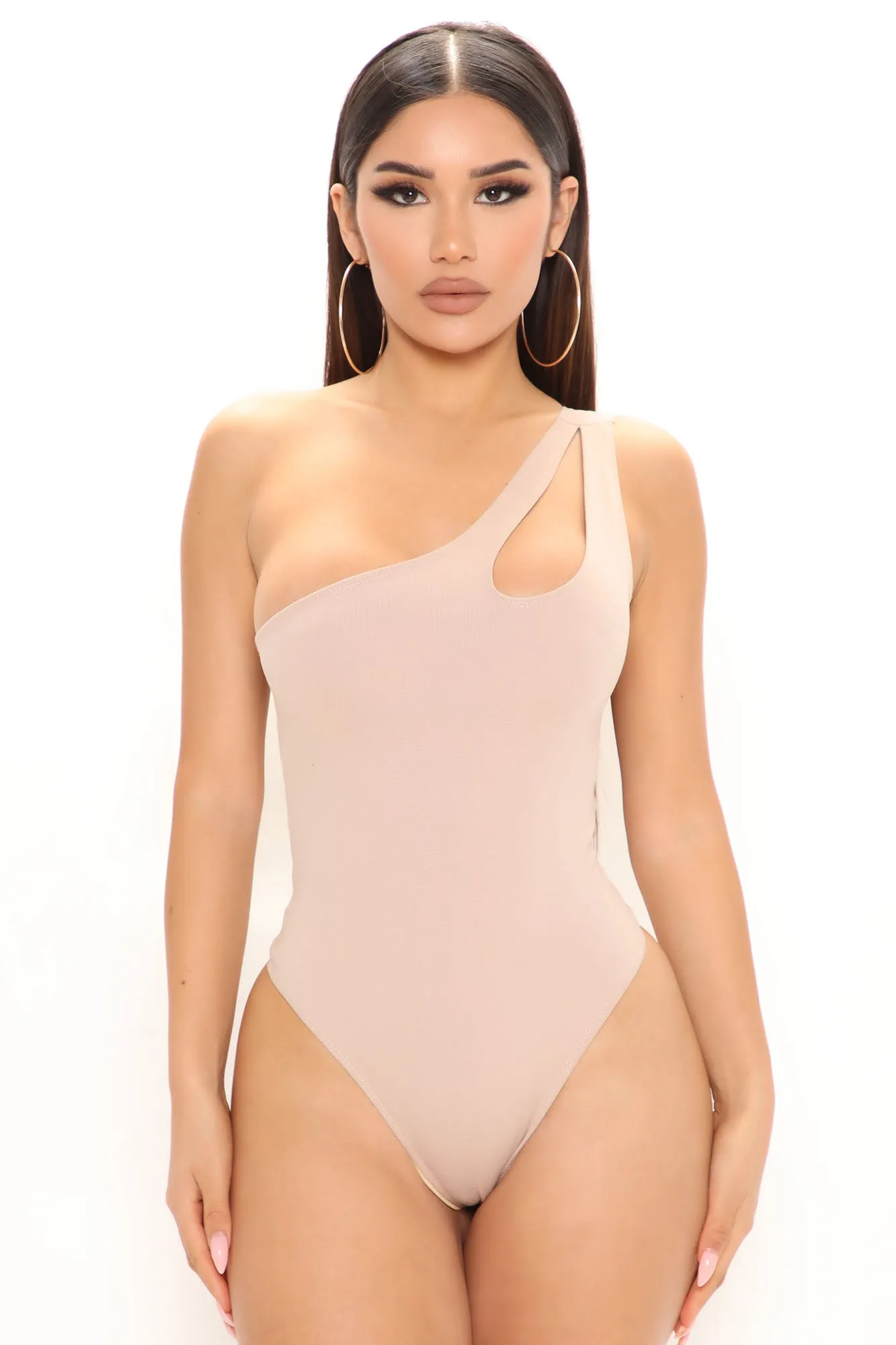 At Your Best One Shoulder Bodysuit - Mocha