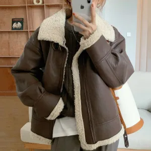 Auburn Bomber Genuine Sheepskin Shearling Jacket