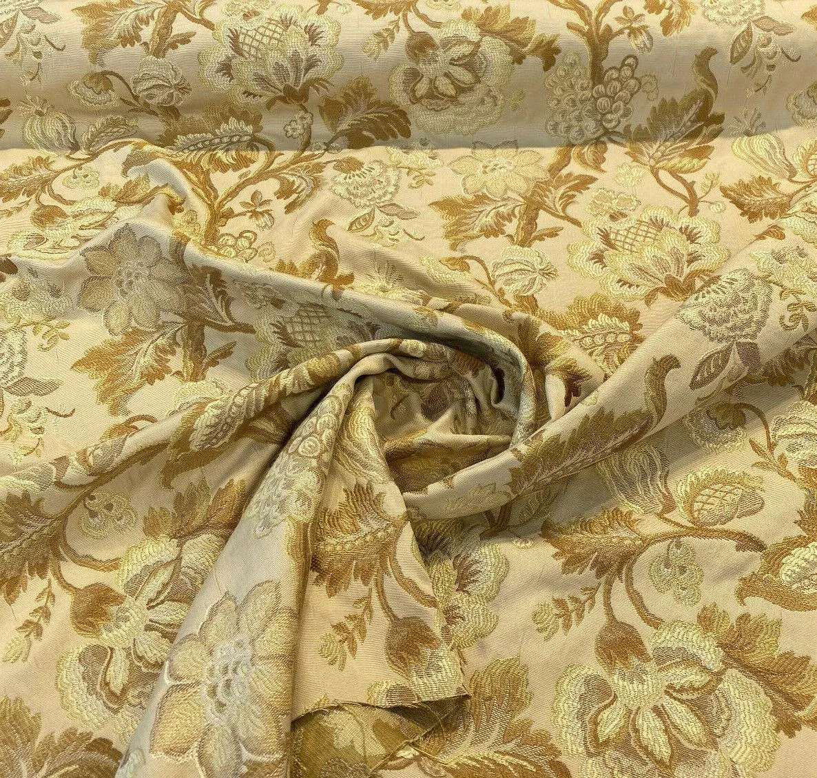 Barrow Winfrey Birch Beige M8424 Jacquard Brocade Fabric By The Yard