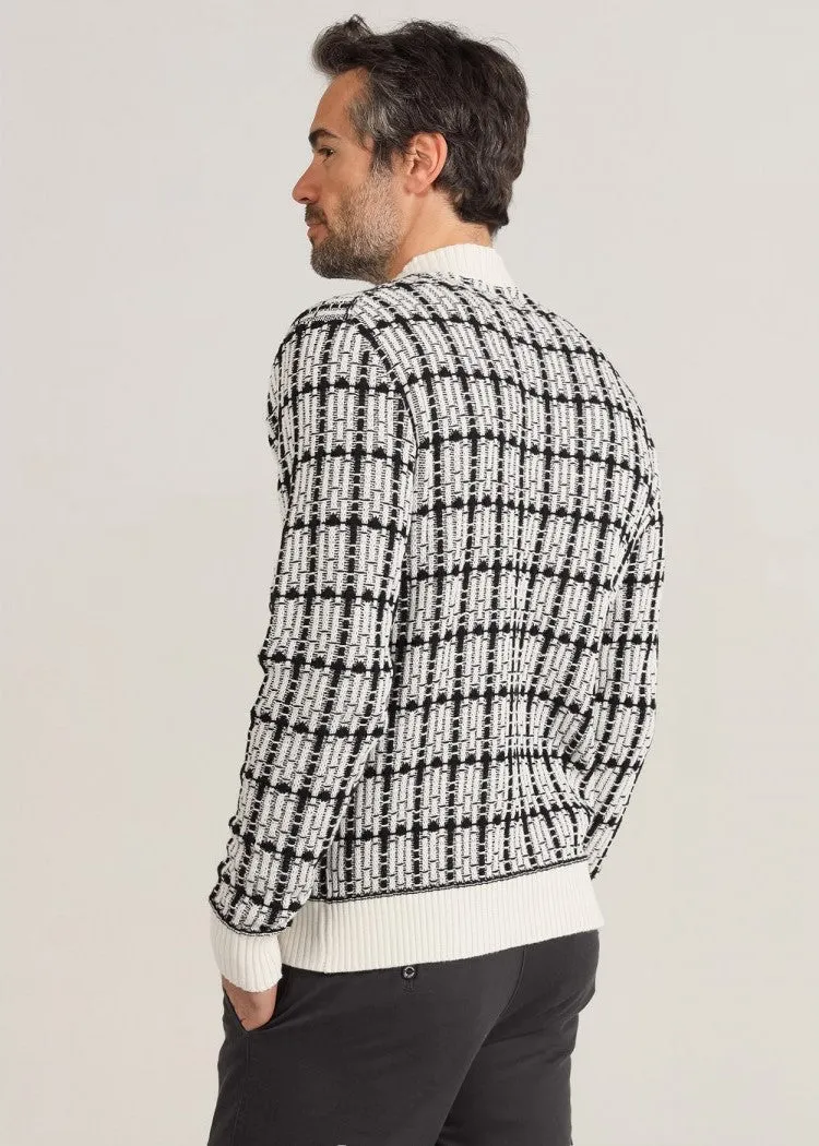 Bendorff mock-neck pullover sweater white/black