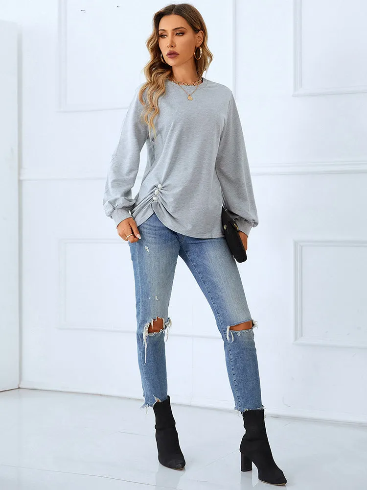 Boat House Grey Cropped Pullover Sweatshirt