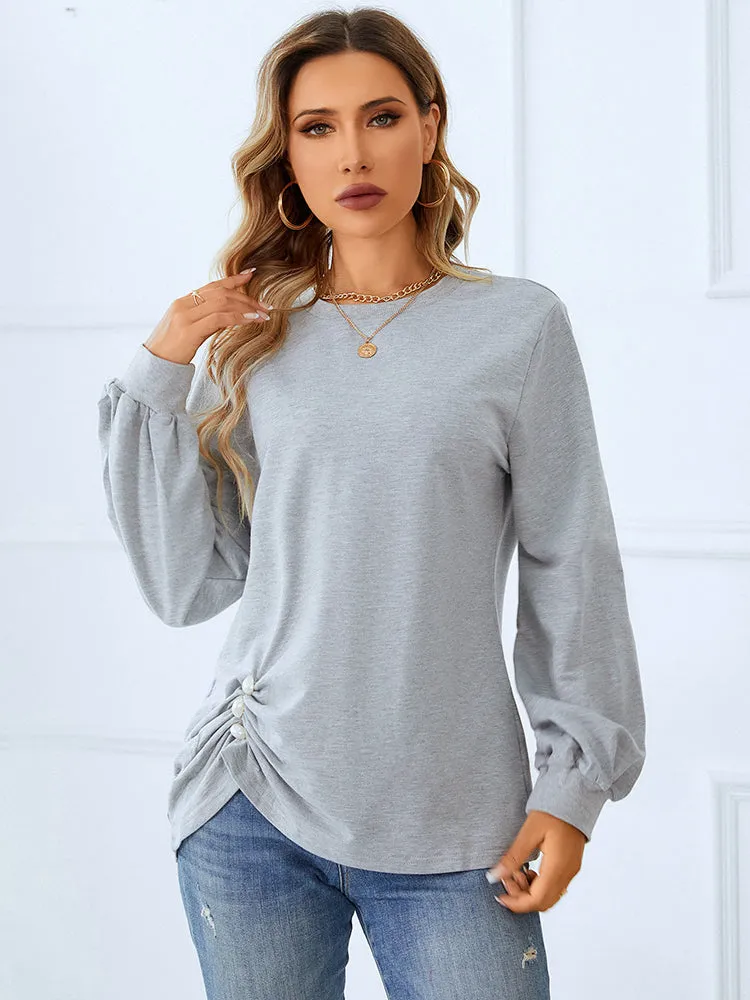 Boat House Grey Cropped Pullover Sweatshirt