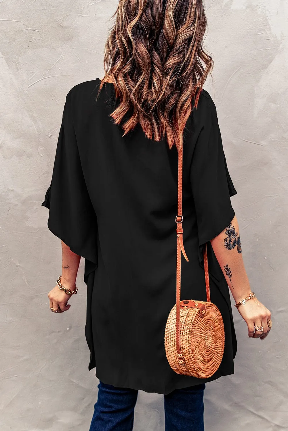 Boho V Neck Bell Sleeve Top