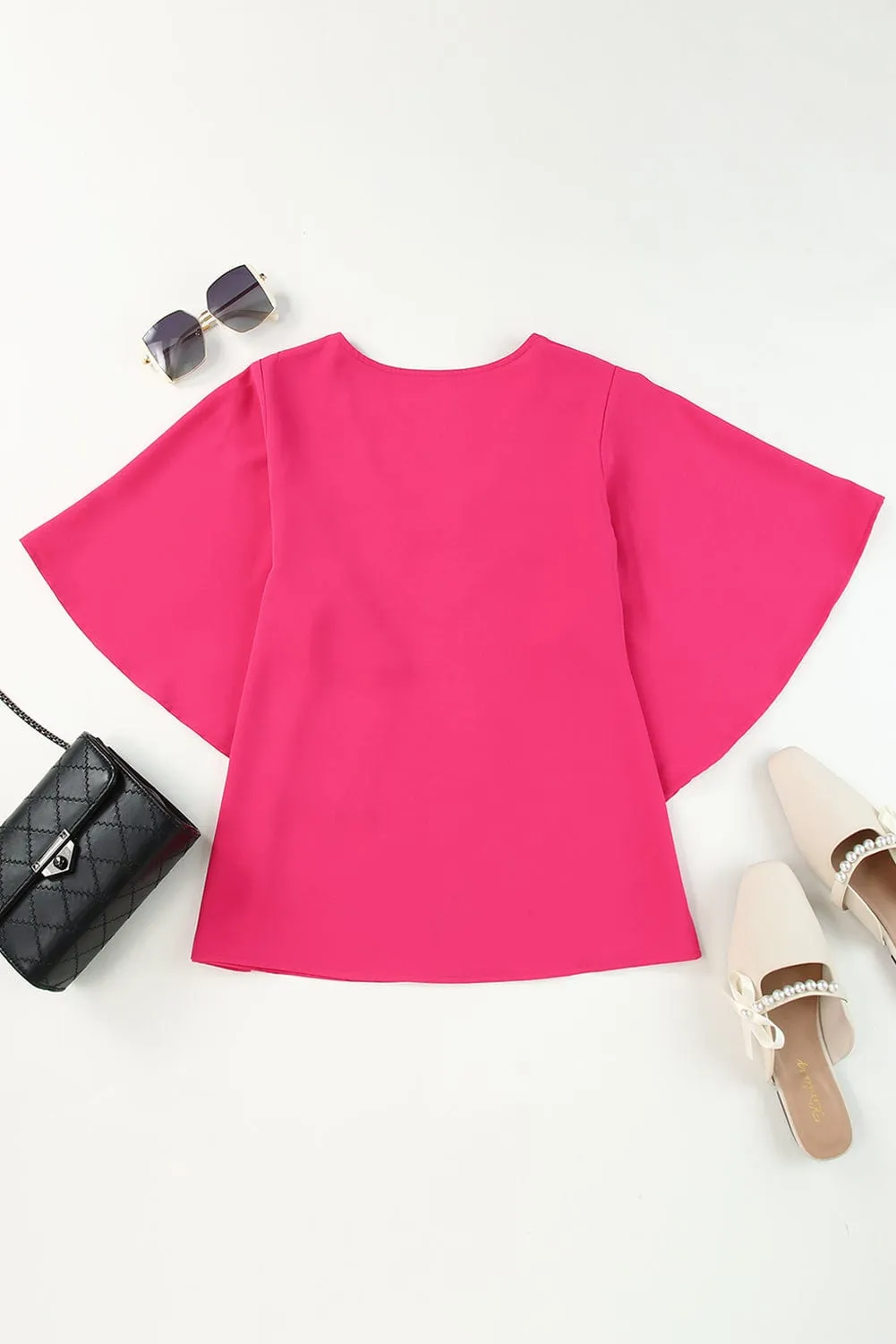 Boho V Neck Bell Sleeve Top