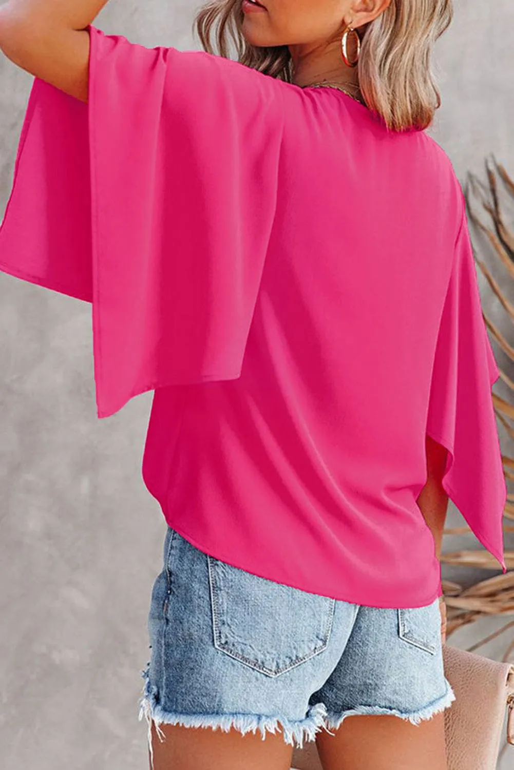 Boho V Neck Bell Sleeve Top