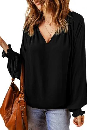 Boho V Neck Bell Sleeve Top