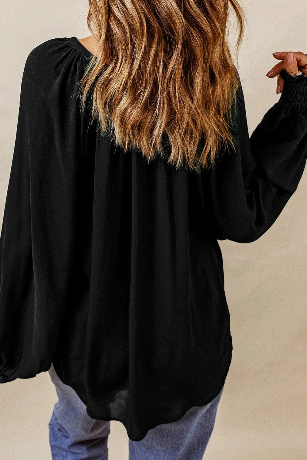 Boho V Neck Bell Sleeve Top