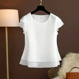 Butterfly Sleeve Loose Casual Chiffon Blouse