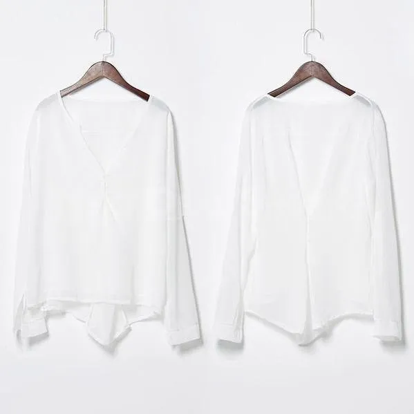 Casual Blouse with Clinched Back