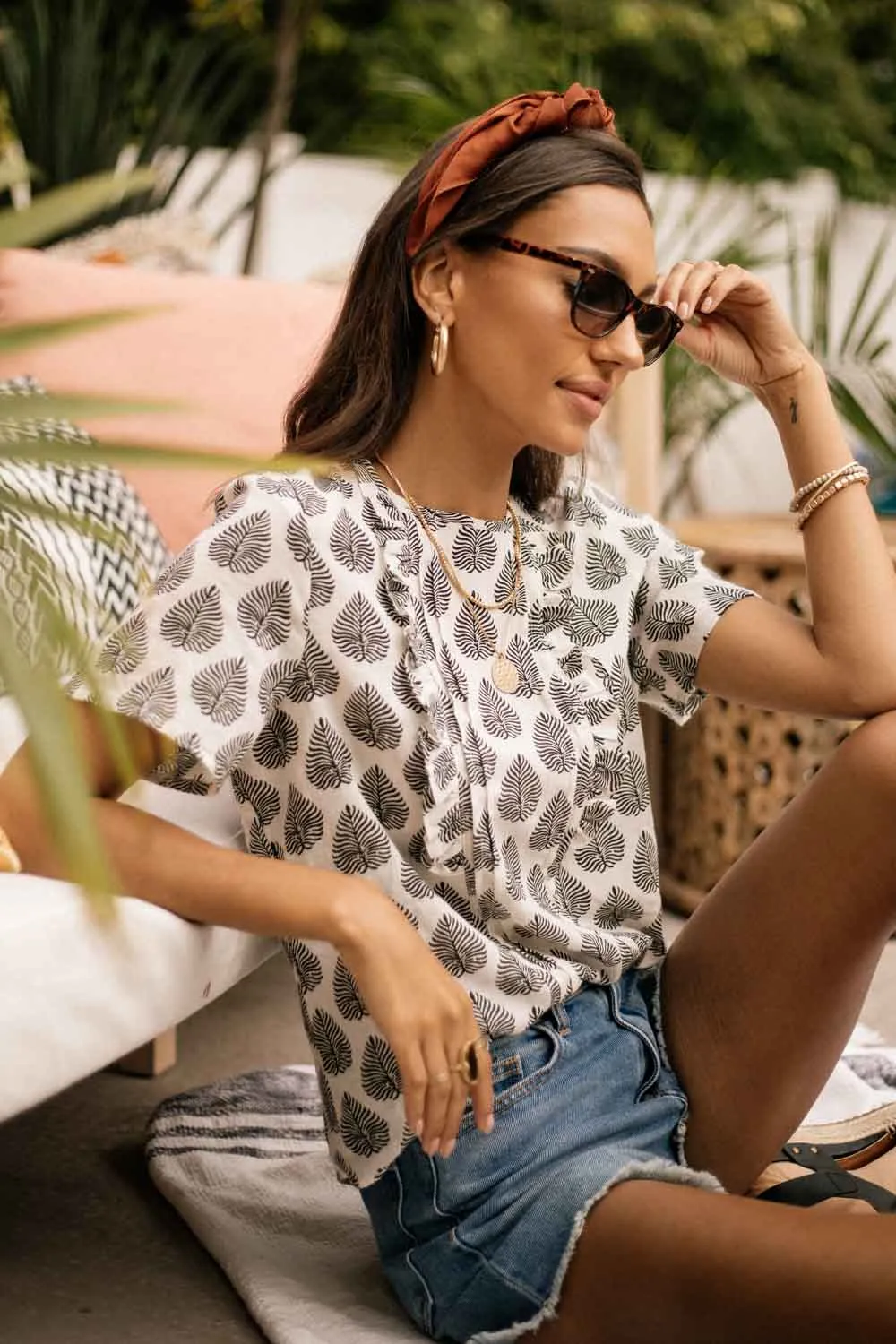 Cello High Rise Frayed Mom Shorts