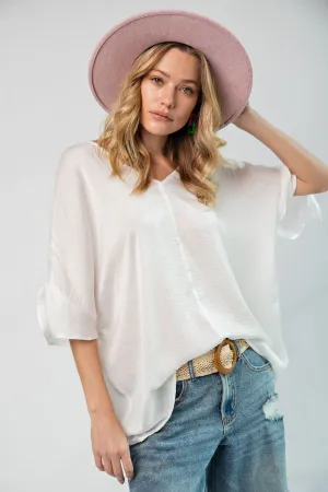 Chloe Solid V-Neck Top