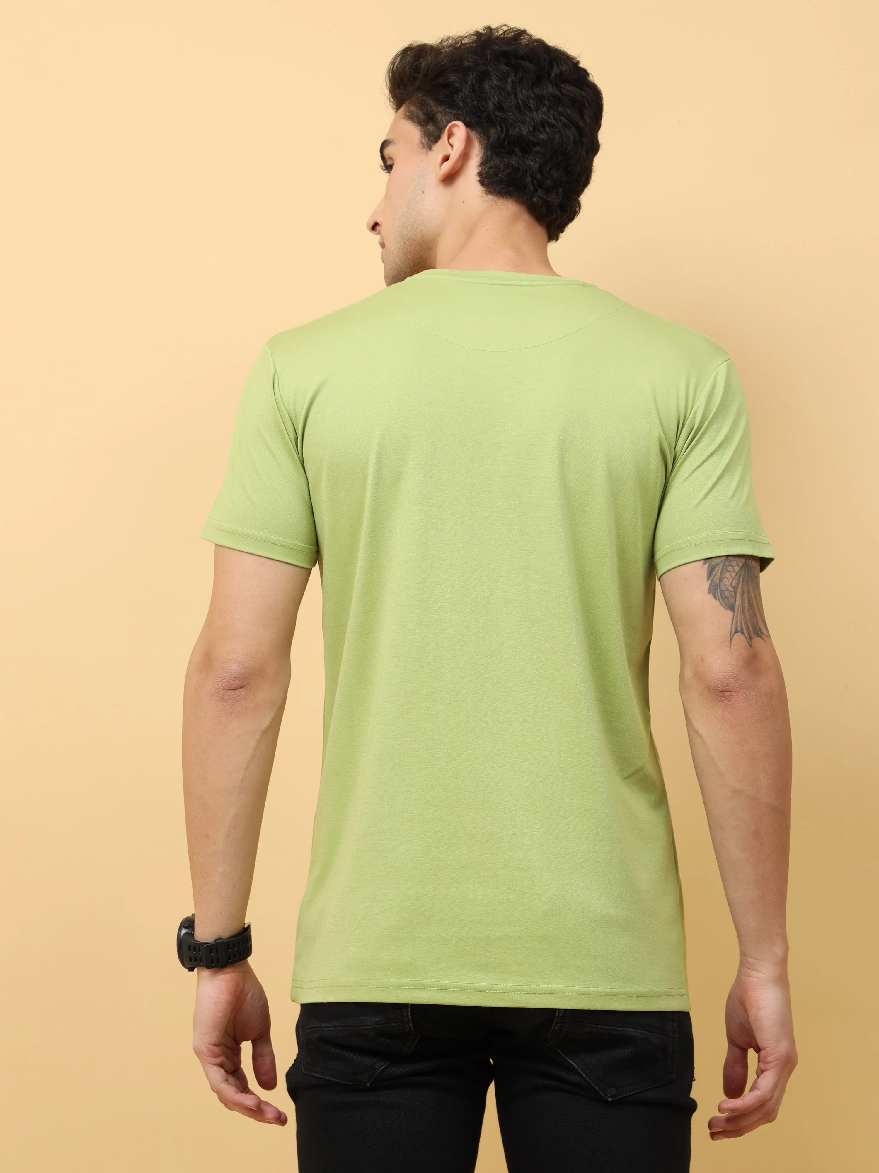 Classic Italian Pista Green Albatross Vintage puff printed T-shirt for men