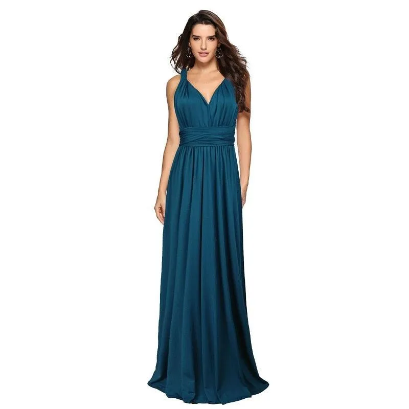 Convertible Boho Maxi Club Red Dress