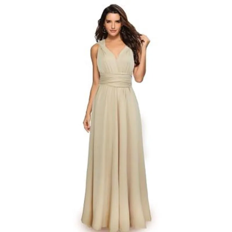 Convertible Boho Maxi Club Red Dress