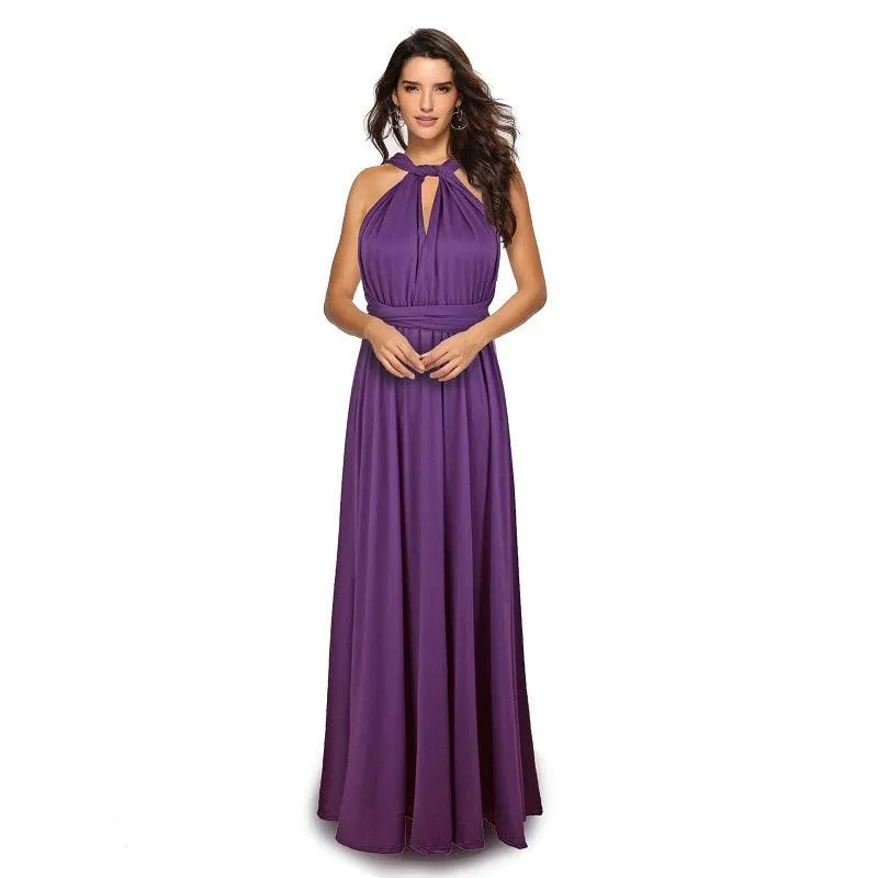 Convertible Boho Maxi Club Red Dress