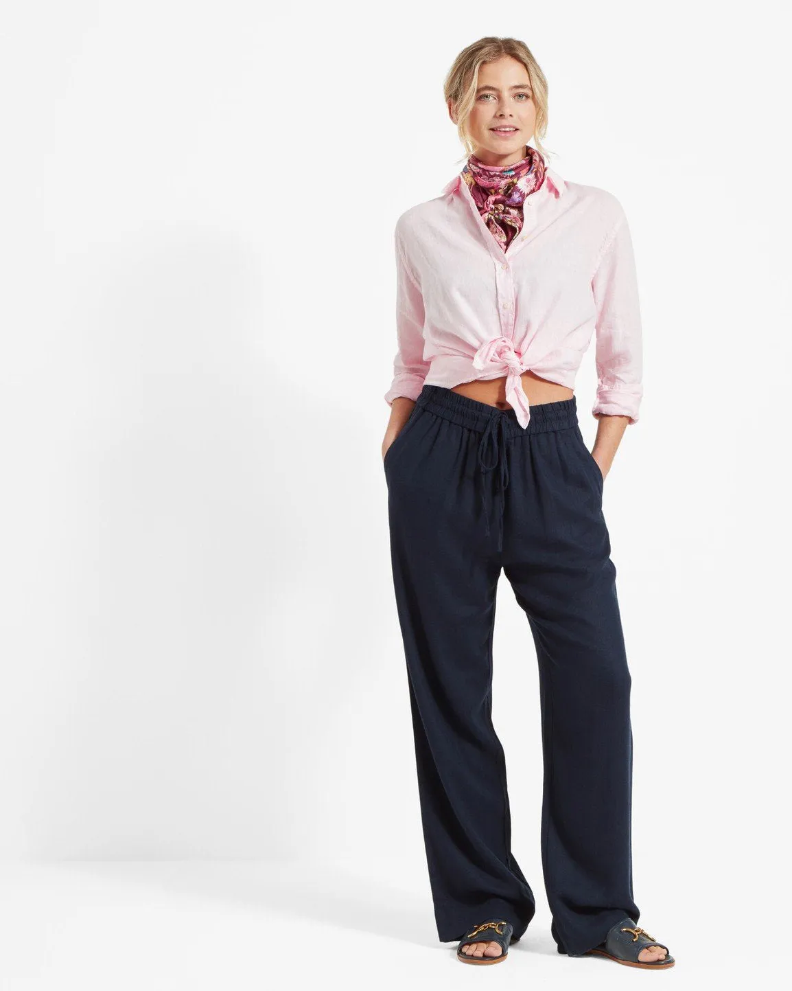 Daphne Linen Trousers Navy