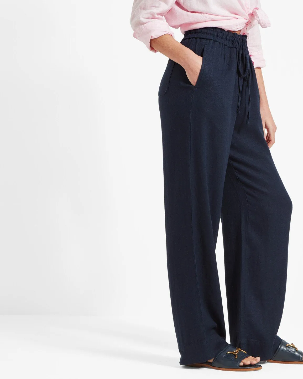 Daphne Linen Trousers Navy