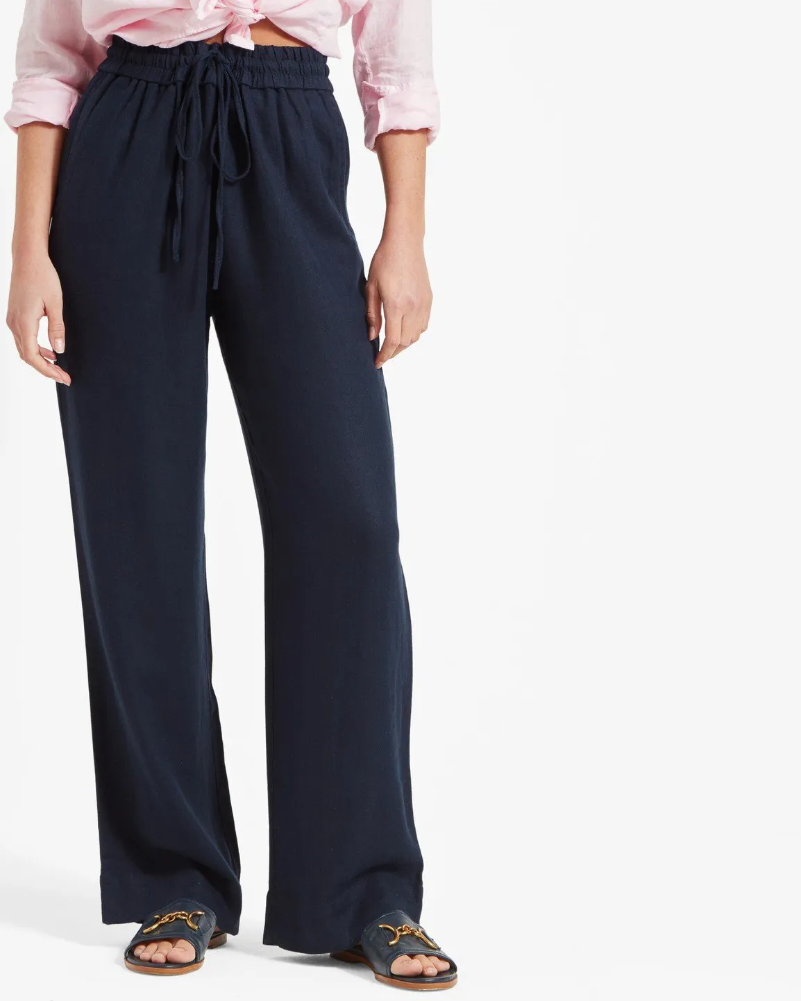 Daphne Linen Trousers Navy