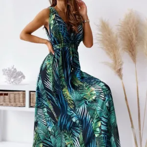 Deep V Neck Bohemian Dress