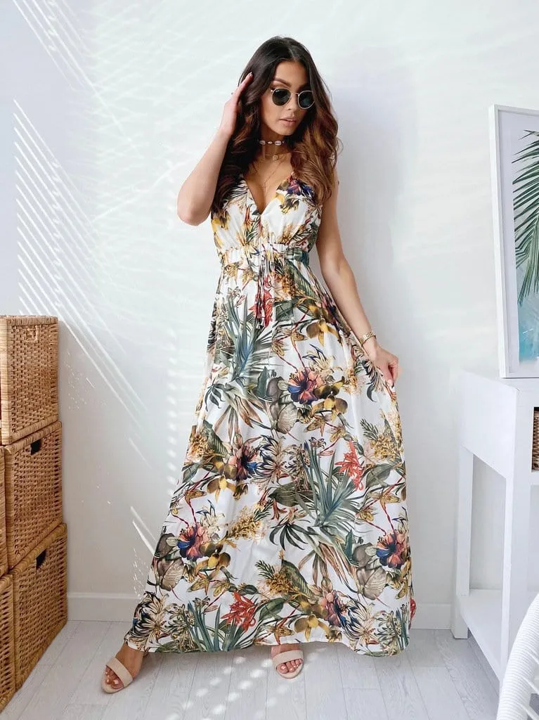 Deep V Neck Bohemian Dress