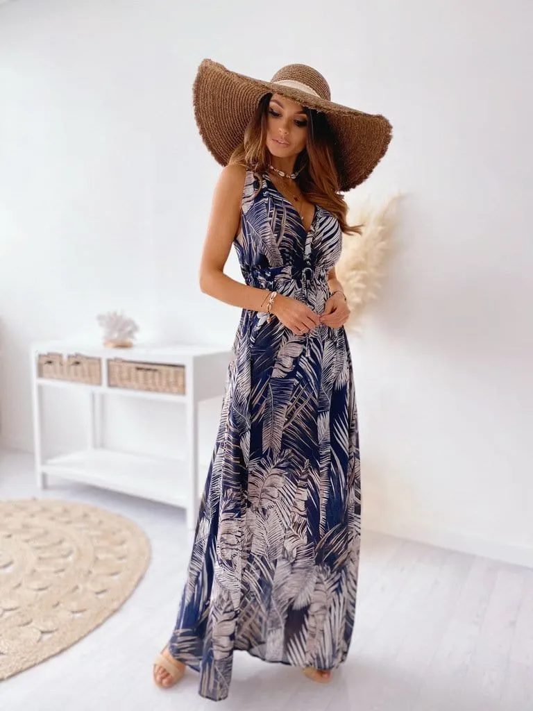 Deep V Neck Bohemian Dress