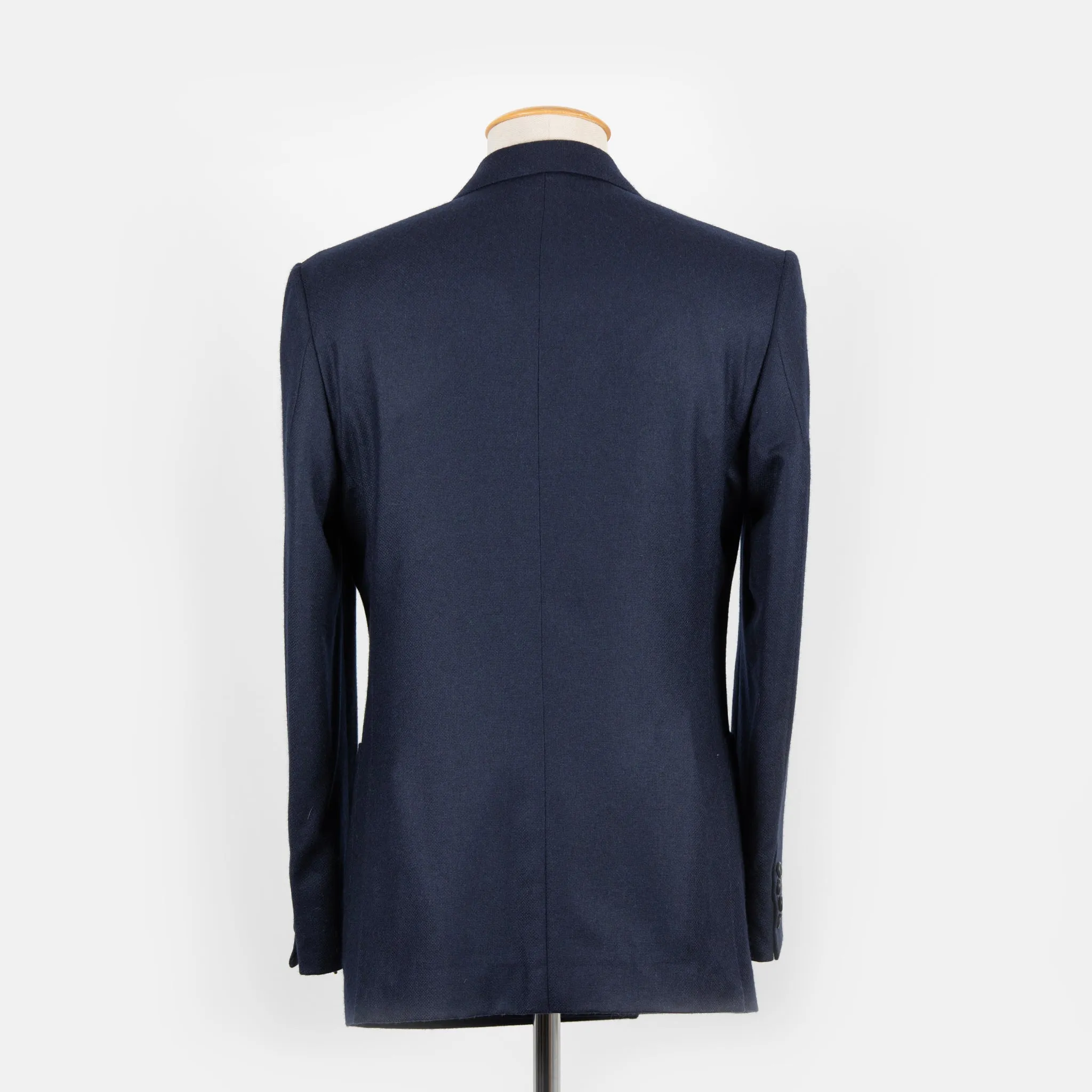 Double Breasted Jacket in Navy Winter Hopsack