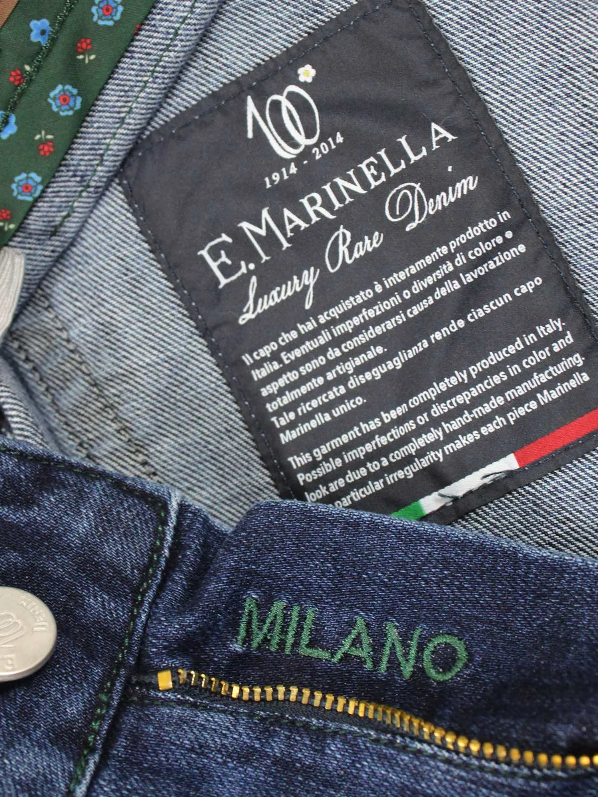 E. Marinella Jeans Dark Blue Hand Made Denim Jeans 33 Slim Fit SALE