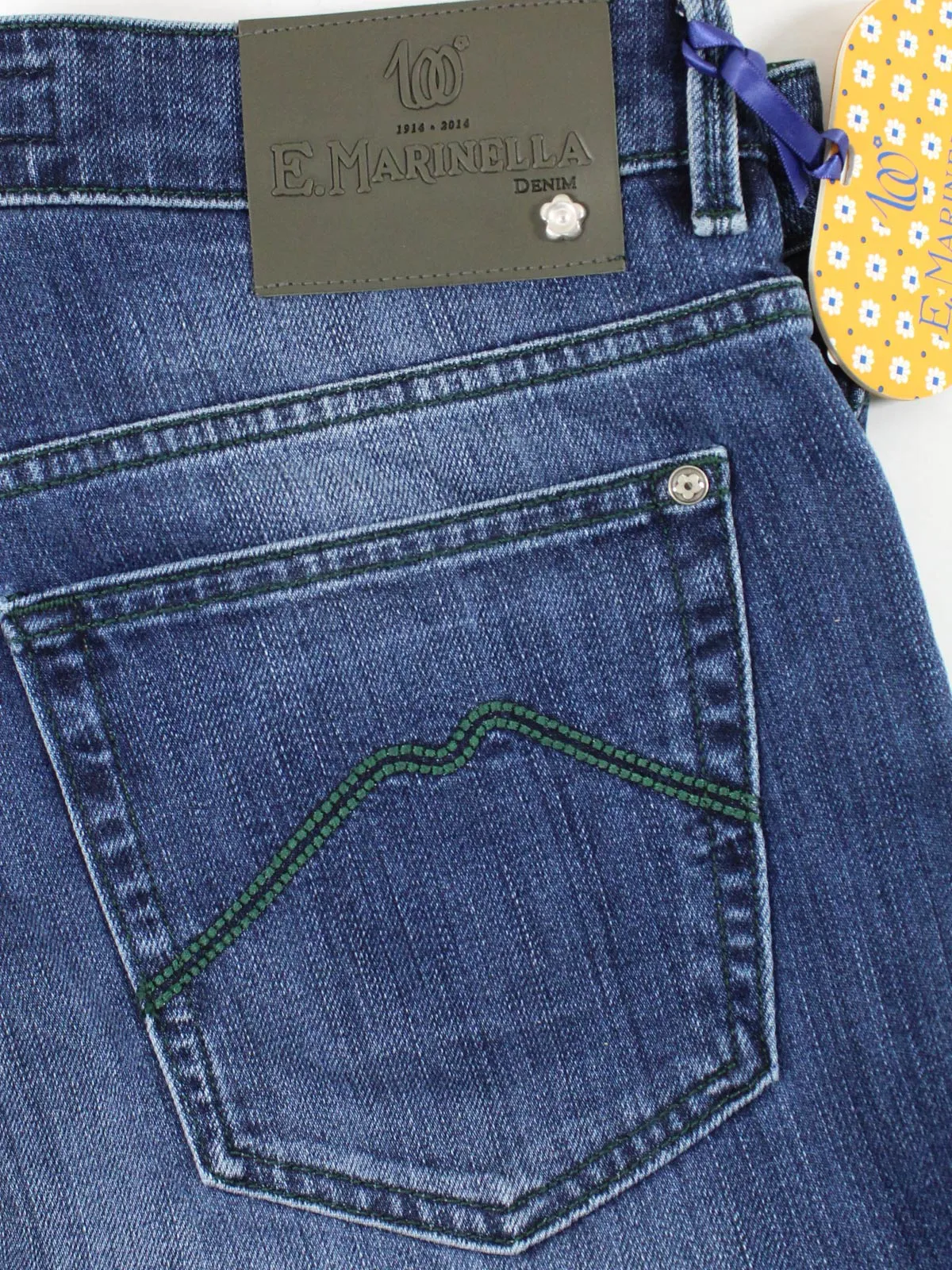 E. Marinella Jeans Dark Blue Hand Made Denim Jeans 33 Slim Fit SALE