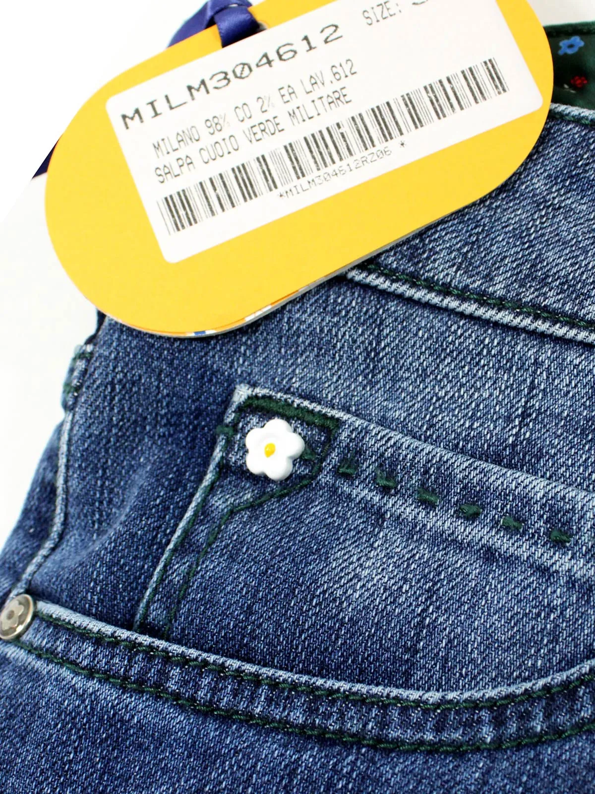 E. Marinella Jeans Dark Blue Hand Made Denim Jeans 33 Slim Fit SALE