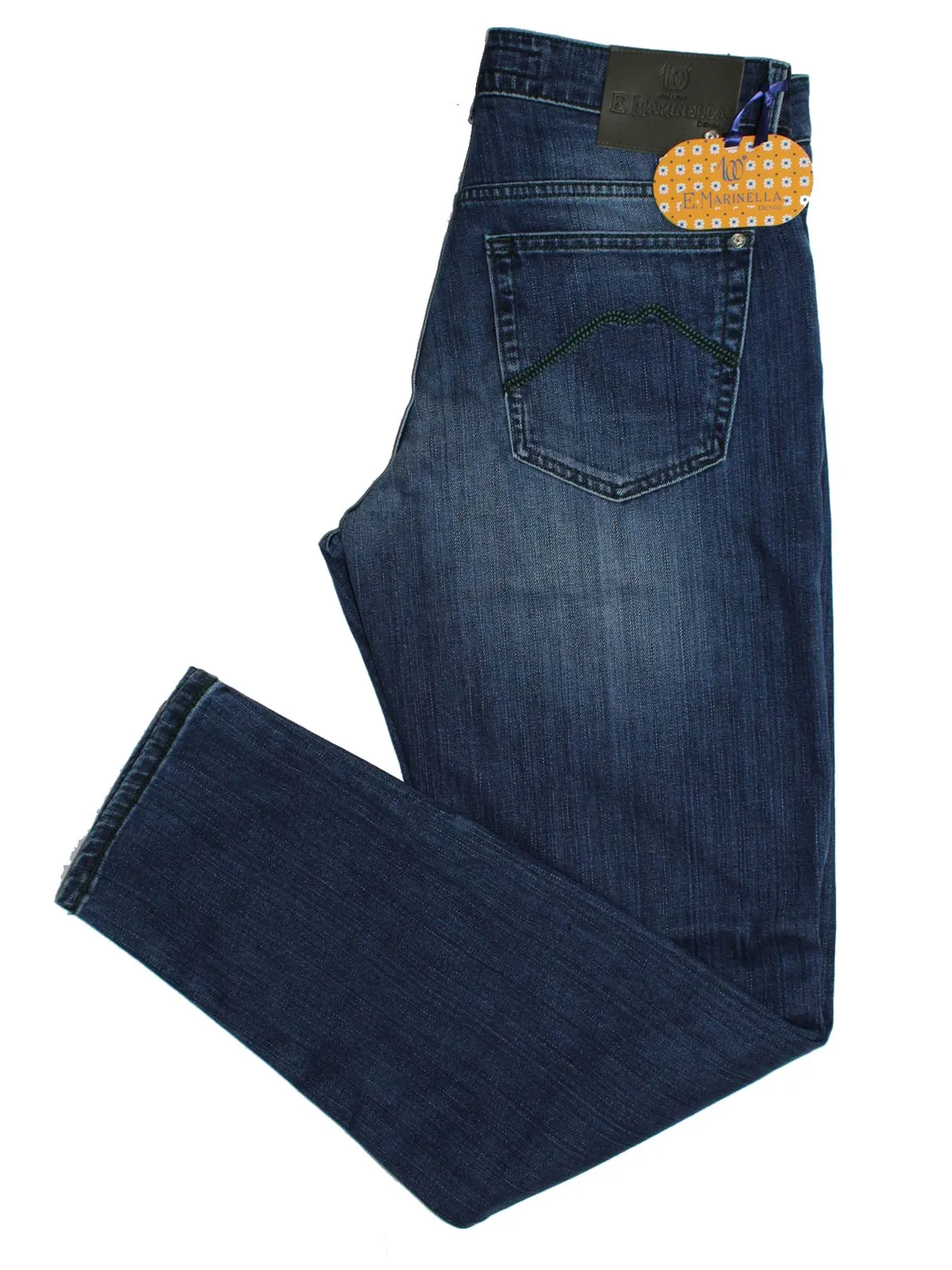 E. Marinella Jeans Dark Blue Hand Made Denim Jeans 33 Slim Fit SALE