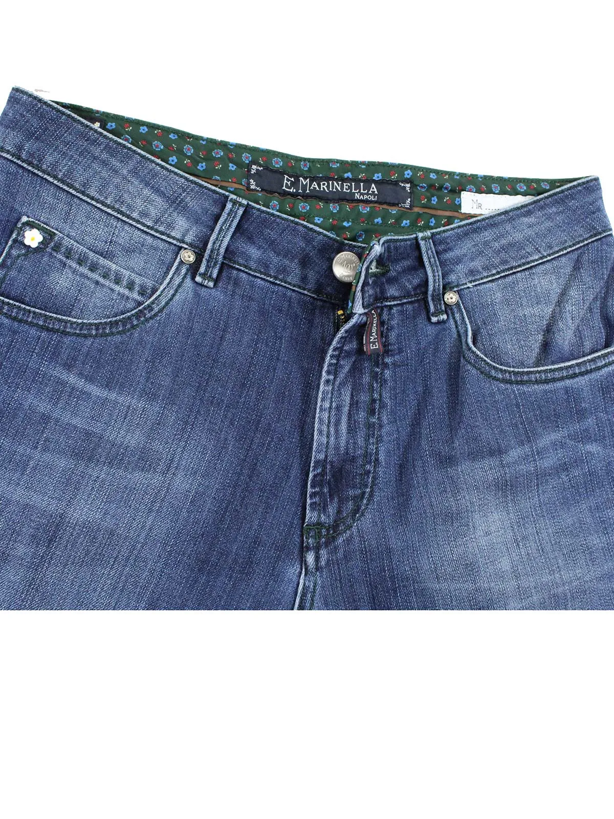 E. Marinella Jeans Dark Blue Hand Made Denim Jeans 33 Slim Fit SALE