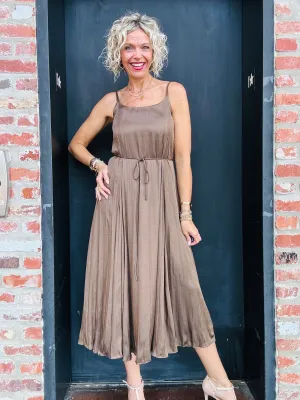 Espresso Pleated Maxi