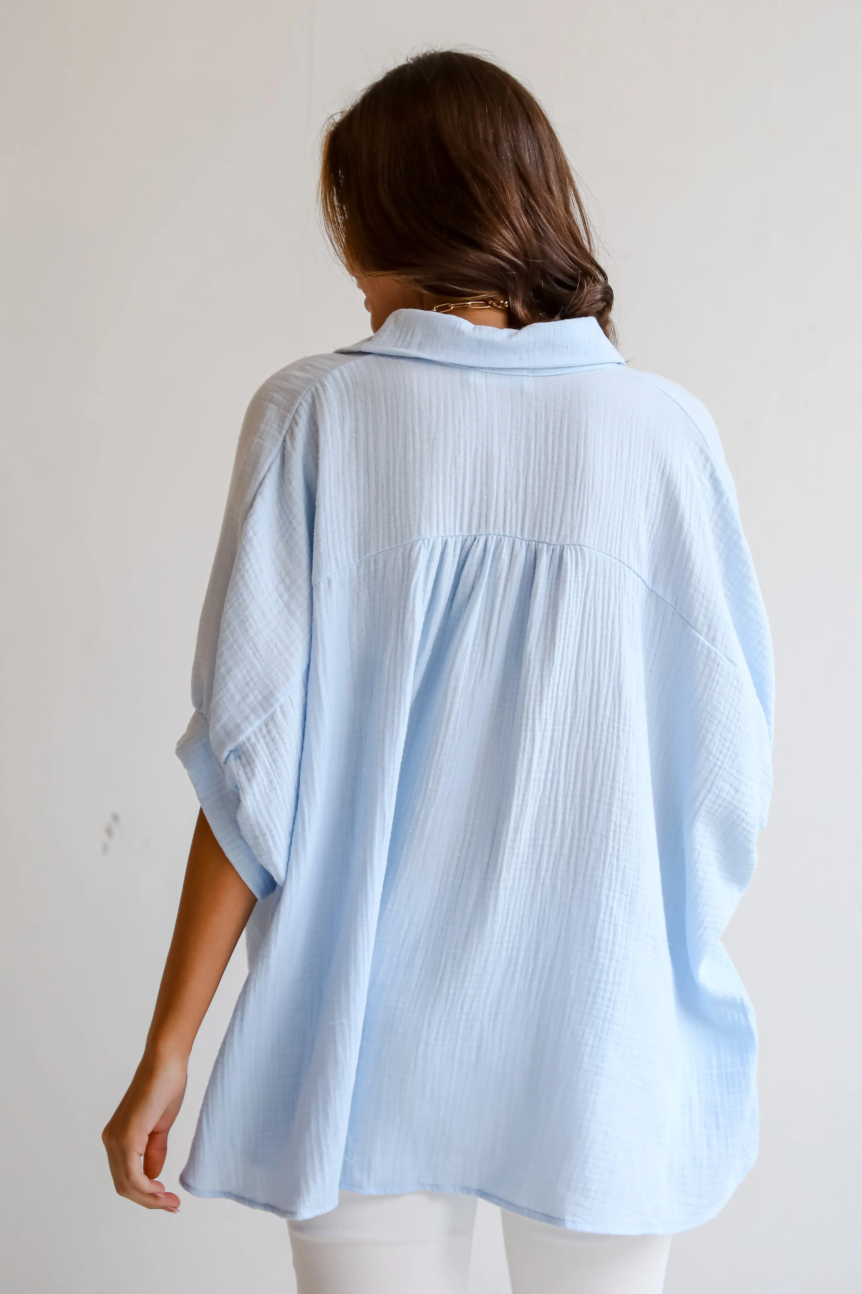 FINAL SALE - Charming Summer Linen Oversized Button-Up Blouse