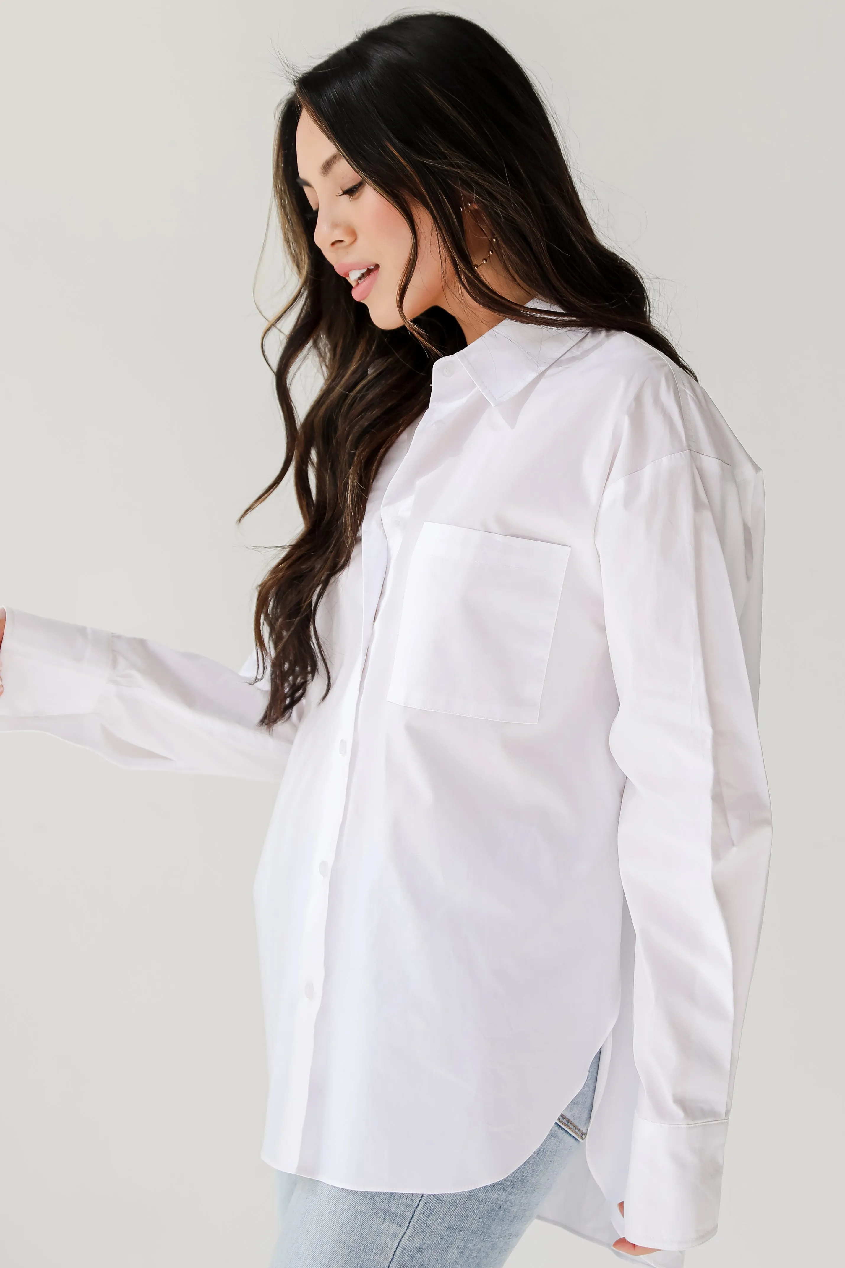 FINAL SALE - Elevated Sensibility White Button-Up Blouse
