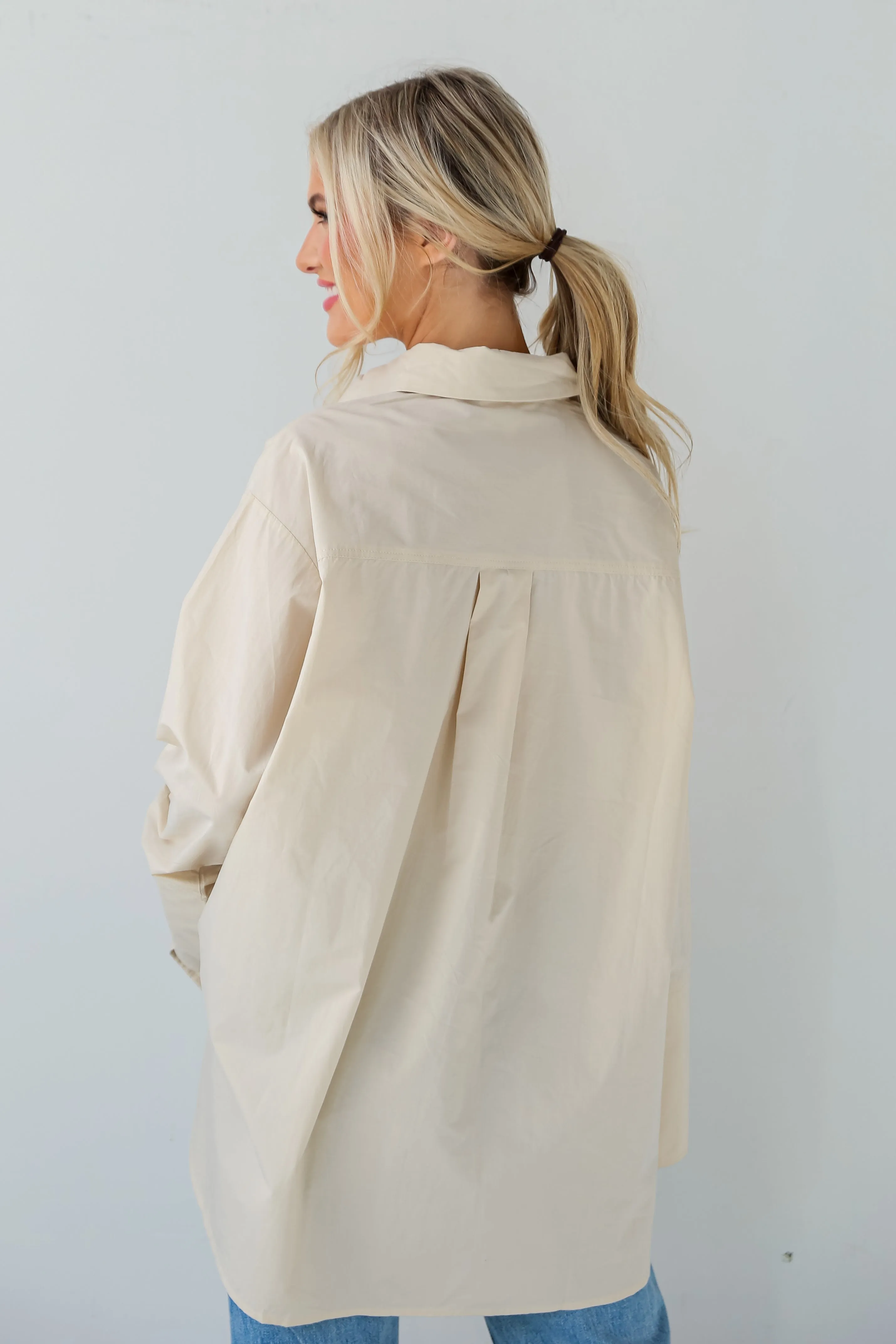 FINAL SALE - Sleek Mindset Khaki Button-Up Blouse