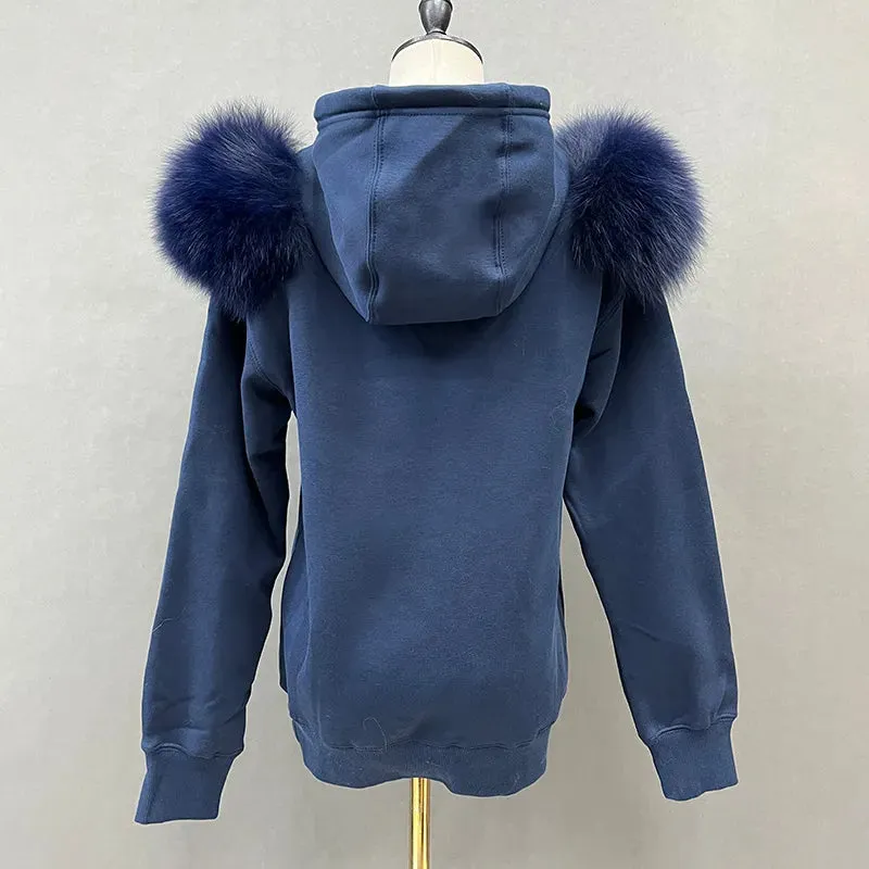 Fleece Hooded Women's Pullover Jacket