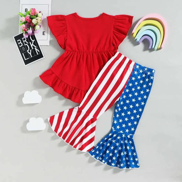 Hot Sale Baby Girls Clothes 4th of July-ملابس أطفال بناتي