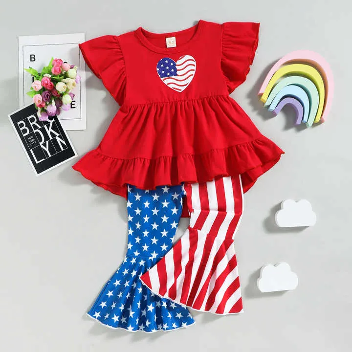 Hot Sale Baby Girls Clothes 4th of July-ملابس أطفال بناتي
