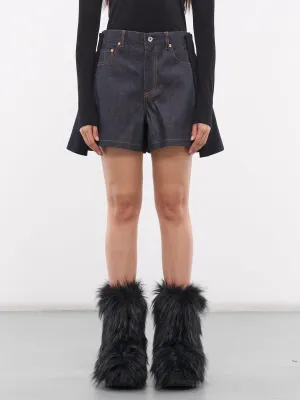 Hybrid Denim Wool Shorts (24-07353-201-NAVY)