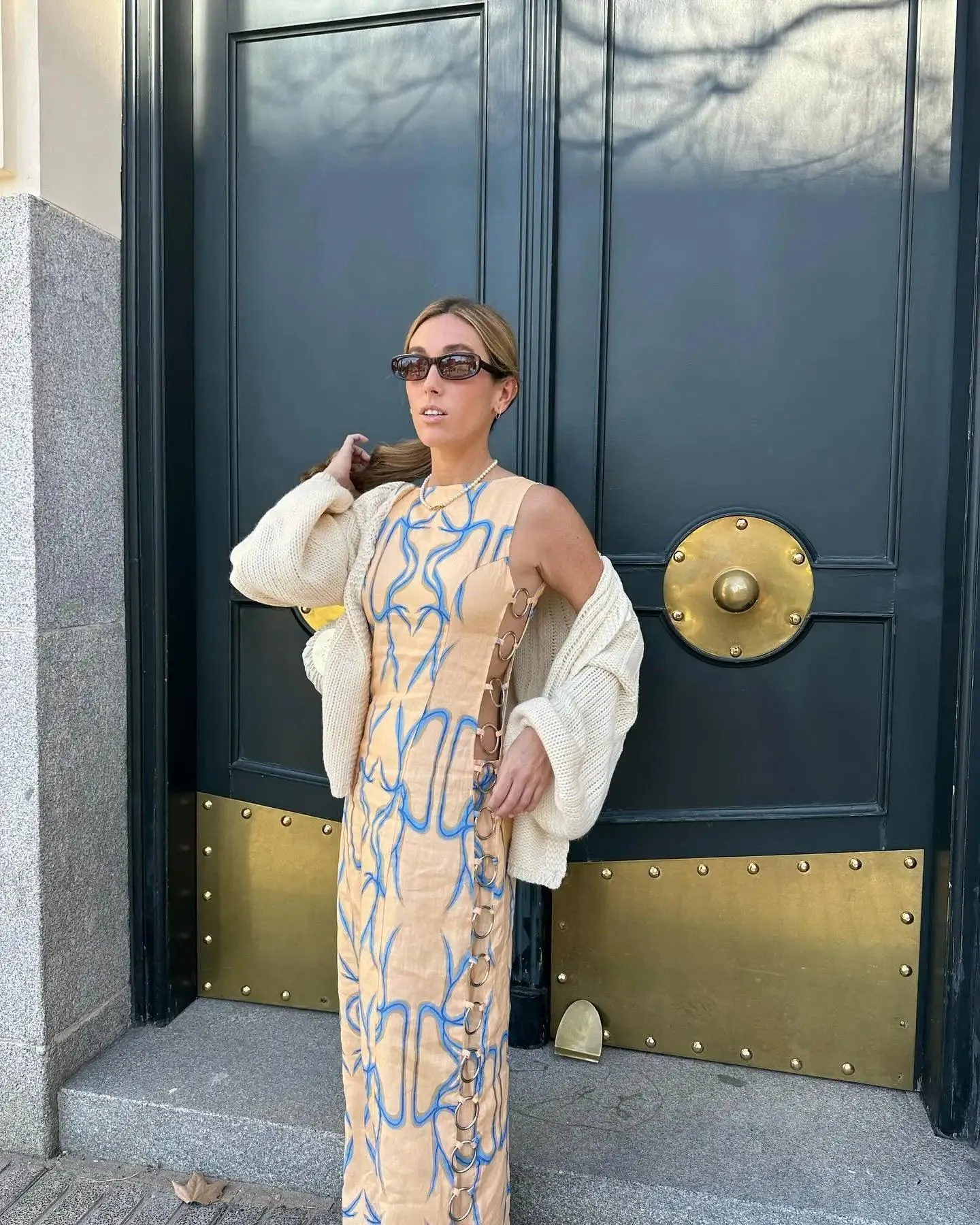 Iron Ring Connected Leopard Maxi Dress: Stylish Fashion Statement for Women