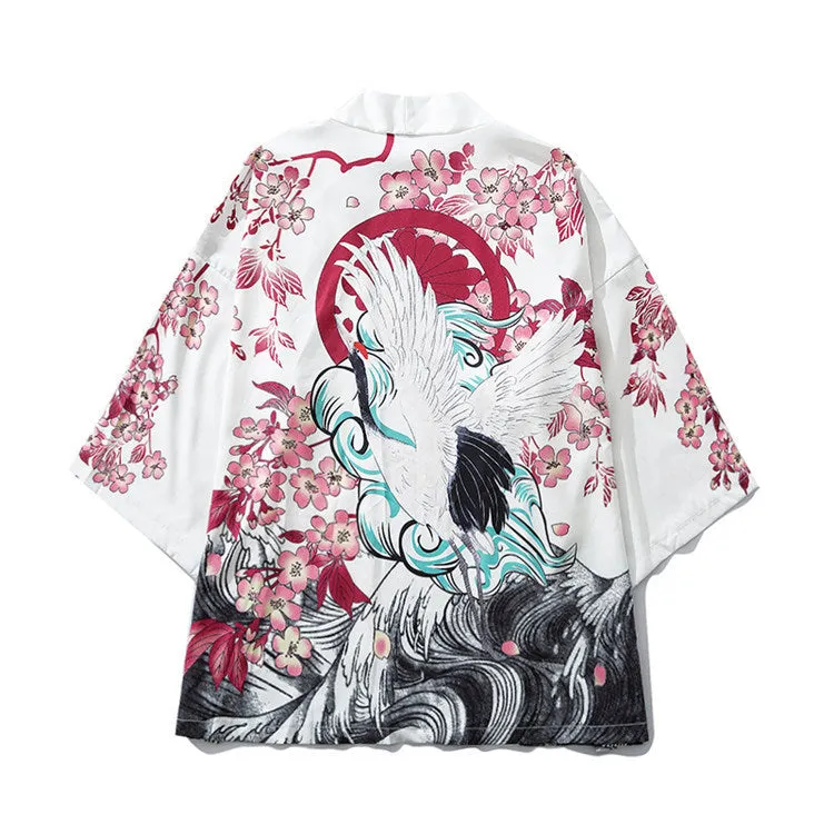Japanese Kanji Print Kimono Cardigan