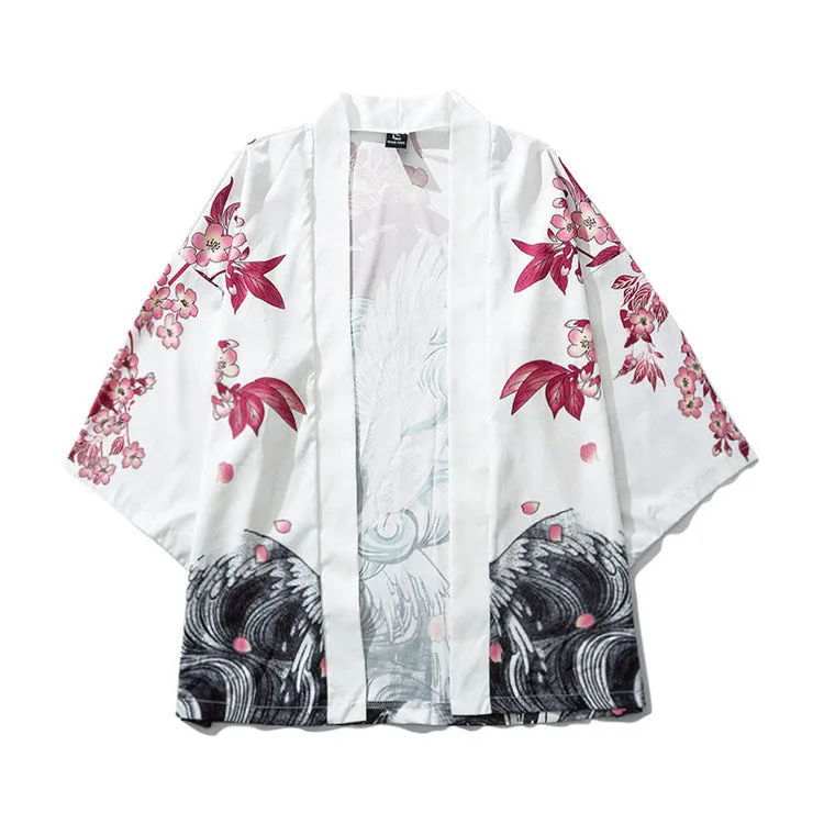 Japanese Kanji Print Kimono Cardigan
