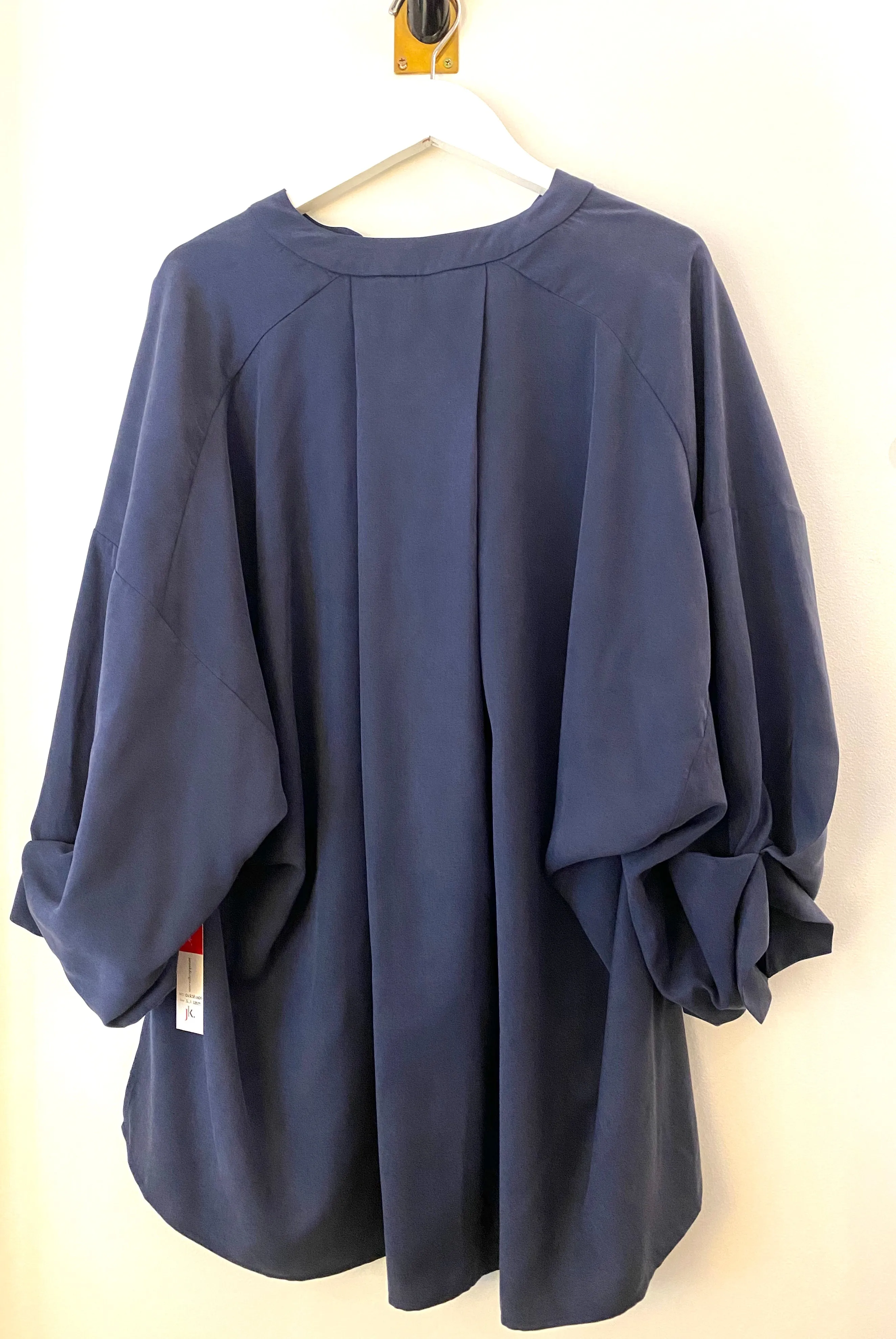 Jenna K Indigo Over Sized Peasant Blouse