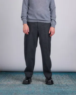 Jil Sander  Elastic Waist Wool Relaxed Pant Lava Stone