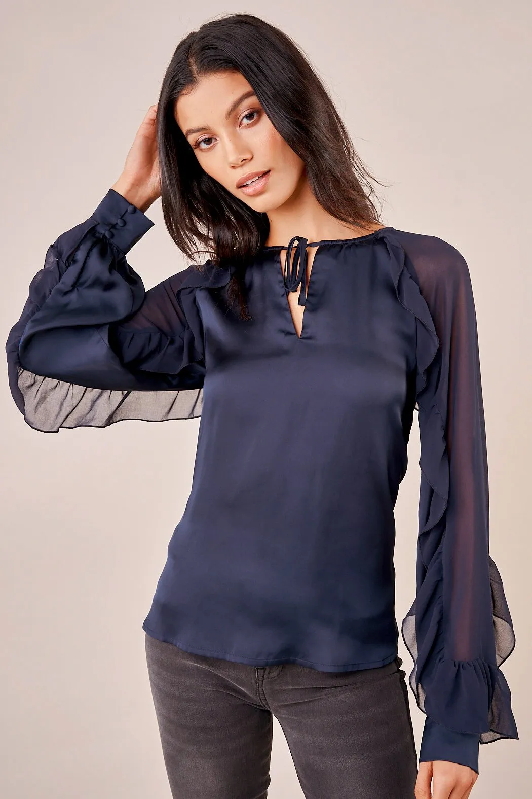 Joanie Ruffled Chiffon Blouse