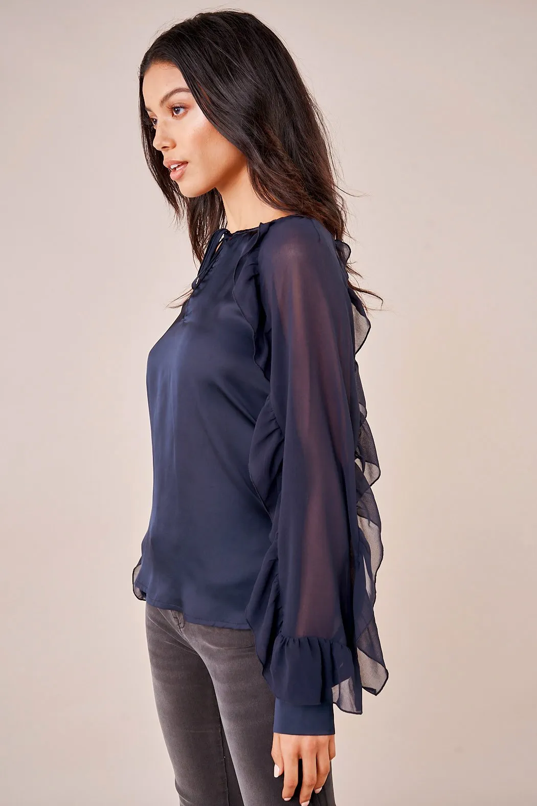 Joanie Ruffled Chiffon Blouse