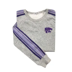 Kansas State University Striped Crewneck Sweatshirt